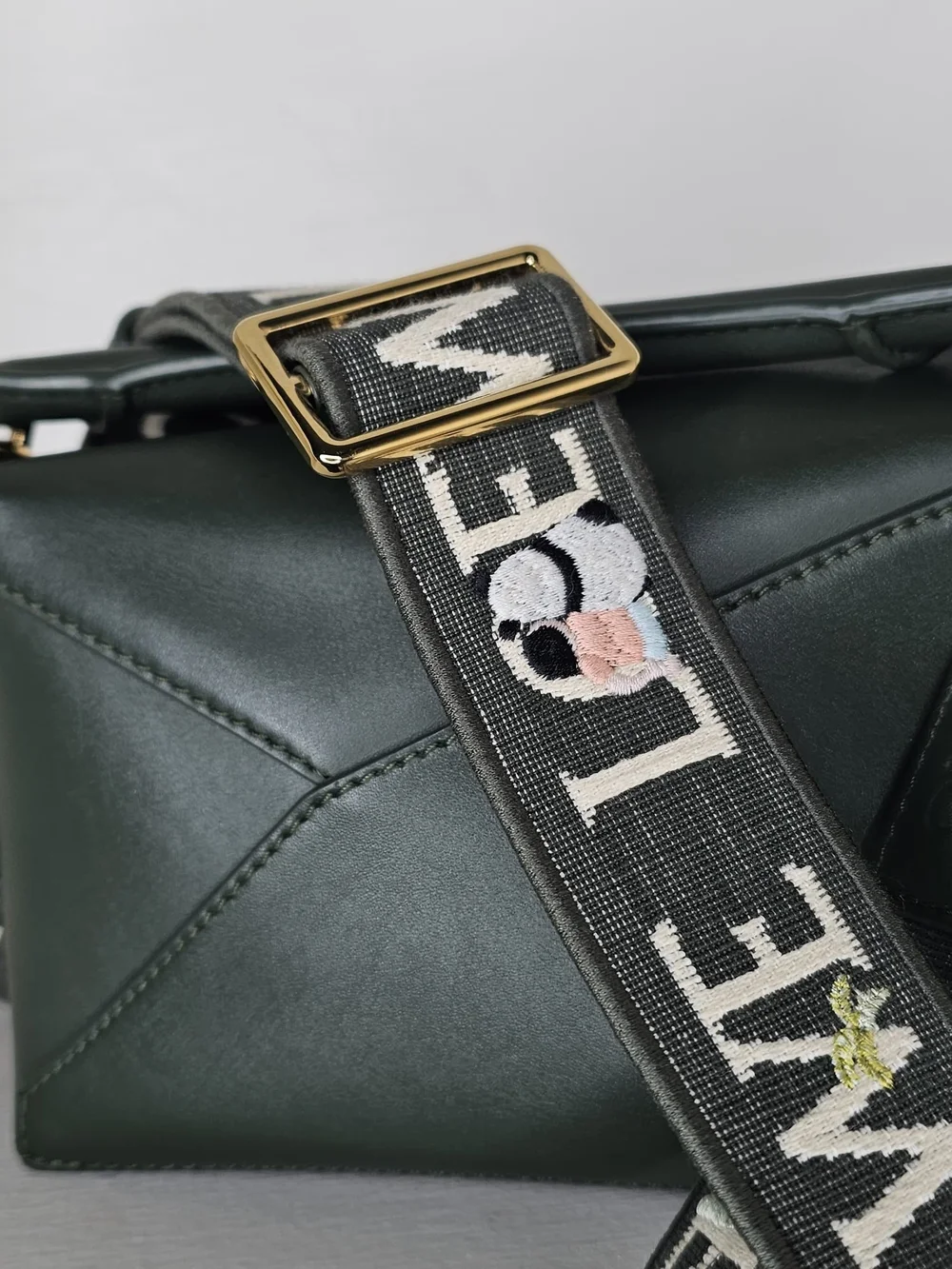 Green Panda Print Women's Bag